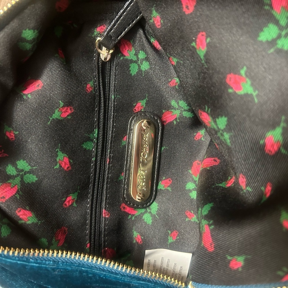 Betsey Johnson Vintage Y2KEmbellished Velvet Backpack mini GUC - Picture 9 of 12